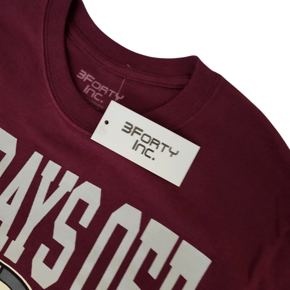 Men’s “No Days Off” Graphic T-Shirt – Size Small – 100% Cotton – Burgundy - Picture 5 of 6